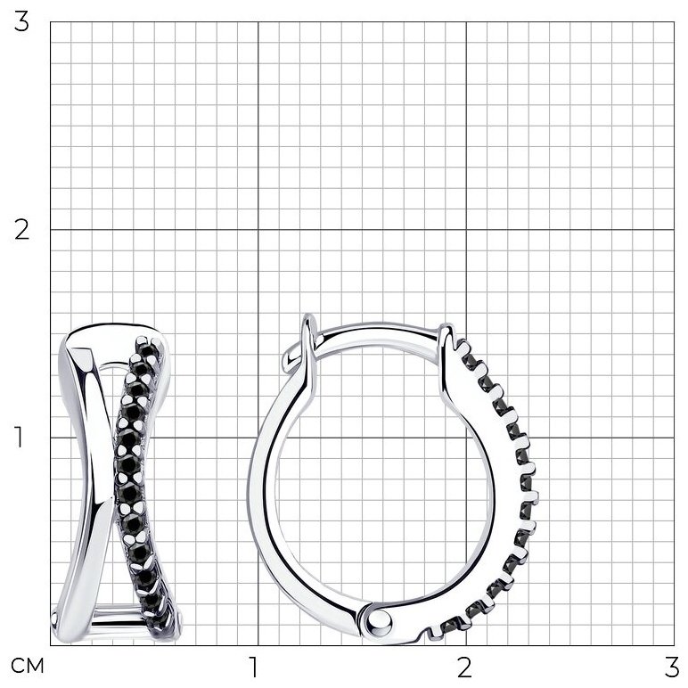 Серьги Diamant 94-120-01513-1 вес 2.47 г серебро, фианит купить,NaN