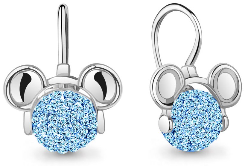 Серьги AQUAMARINE 43953Н вес 2.8 г серебро, стекло купить,NaN
