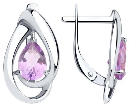 Серьги Diamant 94-320-00594-3 вес 2.31 г серебро, аметист купить,NaN