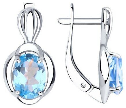 Серьги Diamant 94-320-00604-1 вес 2.46 г серебро, топаз купить,NaN