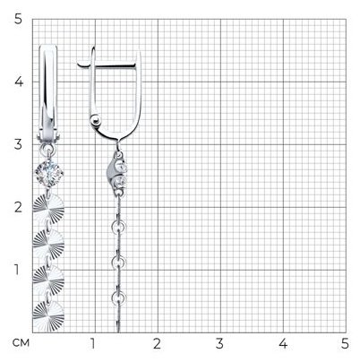 Серьги Diamant 94-121-01425-1 вес 2.31 г серебро, фианит купить,NaN