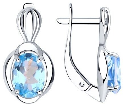 Серьги Diamant 94-320-00604-1 вес 2.47 г серебро, топаз купить,NaN