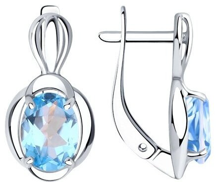 Серьги Diamant 94-320-00604-1 вес 2.47 г серебро, топаз купить,NaN