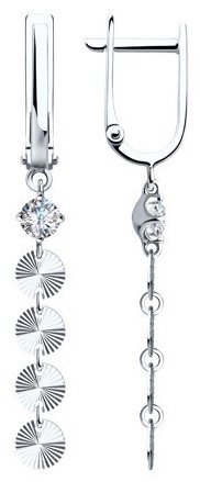 Серьги Diamant 94-121-01425-1 вес 2.55 г серебро, фианит купить,NaN