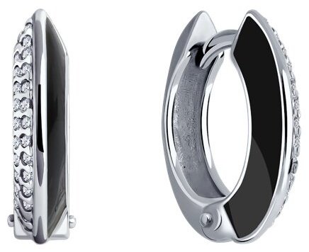 Серьги Diamant 94-120-01969-1 вес 3.73 г серебро, фианит, эмаль купить,NaN