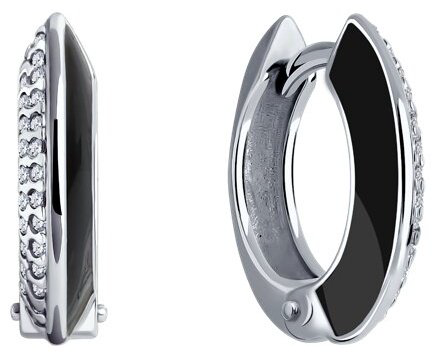 Серьги Diamant 94-120-01969-1 вес 3.73 г серебро, фианит, эмаль купить,NaN
