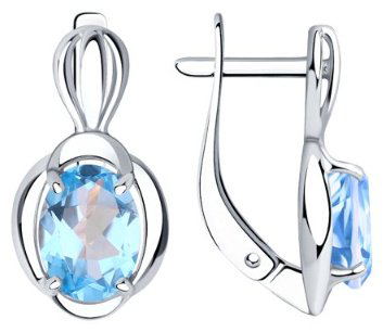 Серьги Diamant 94-320-00604-1 вес 2.5 г серебро, топаз купить,NaN