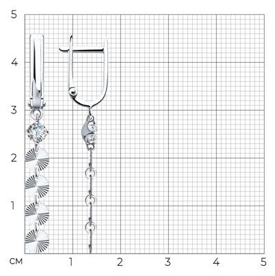 Серьги Diamant 94-121-01425-1 вес 2.55 г серебро, фианит купить,NaN