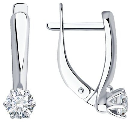 Серьги Diamant 94-120-01542-1 вес 1.95 г серебро, фианит купить,NaN