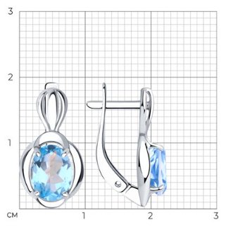 Серьги Diamant 94-320-00604-1 вес 2.5 г серебро, топаз купить,NaN