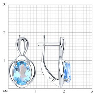 Серьги Diamant 94-320-00604-1 вес 2.5 г серебро, топаз купить,NaN
