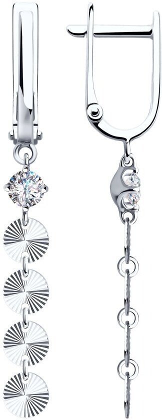 Серьги Diamant 94-121-01425-1_skazka вес 2.51 г серебро, фианит купить,NaN