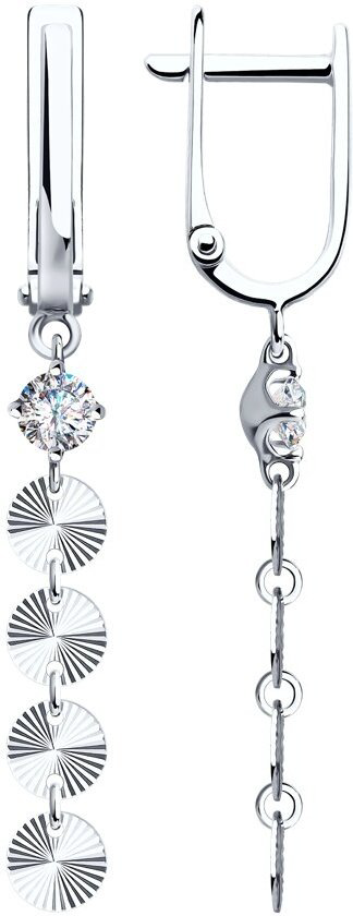 Серьги Diamant 94-121-01425-1_skazka вес 2.51 г серебро, фианит купить,NaN