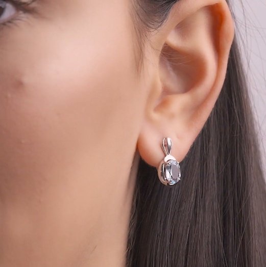 Серьги Diamant 94-320-00604-1 вес 2.5 г серебро, топаз купить,NaN