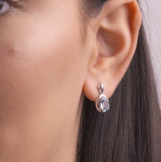 Серьги Diamant 94-320-00604-1 вес 2.5 г серебро, топаз купить,NaN