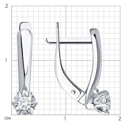 Серьги Diamant 94-120-01542-1 вес 1.95 г серебро, фианит купить,NaN