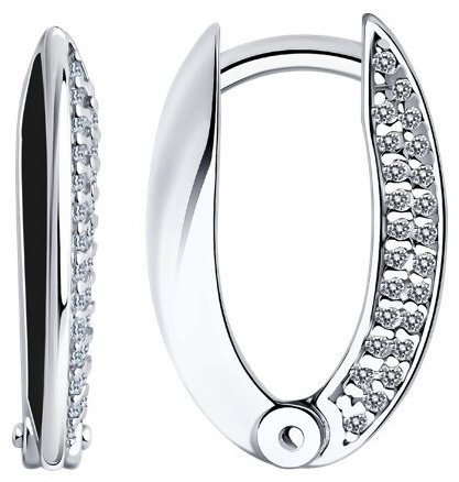 Серьги Diamant 94-120-01969-2 вес 2.88 г серебро, фианит купить,NaN