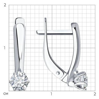 Серьги Diamant 94-120-01542-1 вес 1.98 г серебро, фианит купить,NaN