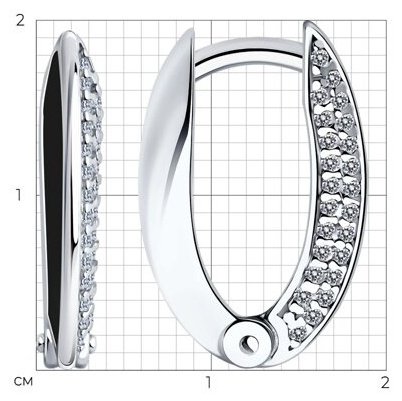 Серьги Diamant 94-120-01969-2 вес 2.88 г серебро, фианит купить,NaN