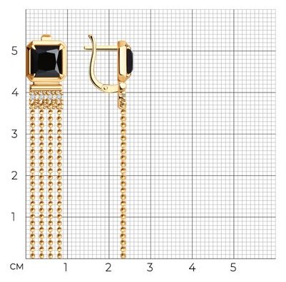 Серьги Diamant 93-321-02083-1 вес 4.62 г серебро, оникс, фианит купить,NaN