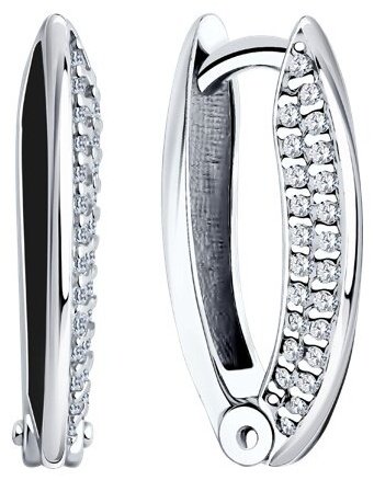 Серьги Diamant 94-120-01969-2 вес 2.88 г серебро, фианит купить,NaN