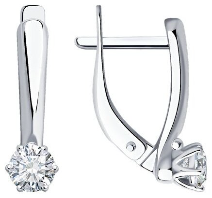 Серьги Diamant 94-120-01542-1 вес 1.98 г серебро, фианит купить,NaN