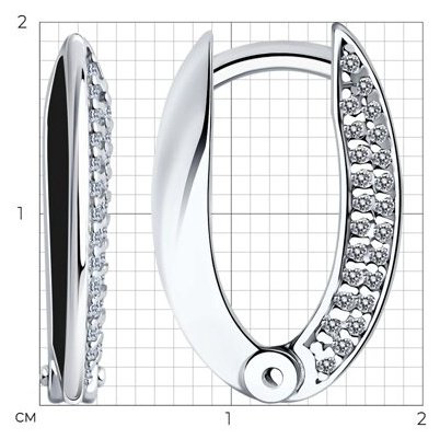Серьги Diamant 94-120-01969-2 вес 2.88 г серебро, фианит купить,NaN