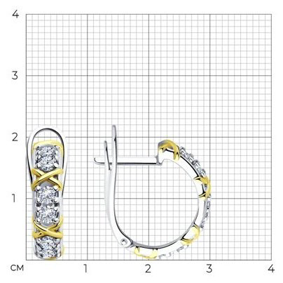 Серьги Diamant 94-120-01990-1 вес 4.33 г серебро, фианит купить,NaN