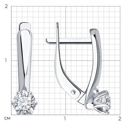 Серьги Diamant 94-120-01542-1 вес 1.99 г серебро, фианит купить,NaN
