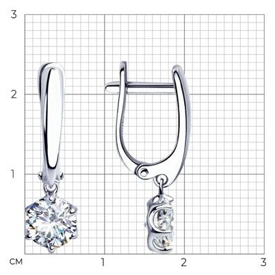 Серьги Diamant 94-121-01640-1 вес 2.65 г серебро, фианит купить,NaN