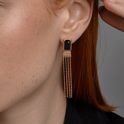 Серьги Diamant 93-321-02084-1 вес 5.45 г серебро, агат, фианит купить,NaN