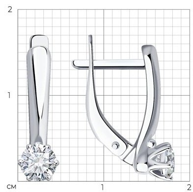 Серьги Diamant 94-120-01542-1 вес 2 г серебро, фианит купить,NaN