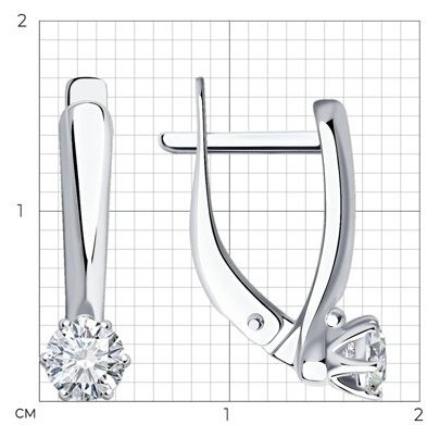 Серьги Diamant 94-120-01542-1 вес 2 г серебро, фианит купить,NaN