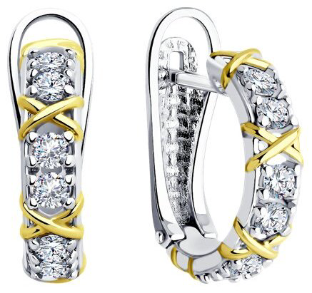 Серьги Diamant 94-120-01990-1 вес 4.39 г серебро, фианит купить,NaN