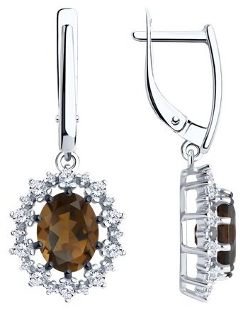 Серьги Diamant 94-321-02042-4 вес 4.67 г серебро, фианит купить,NaN