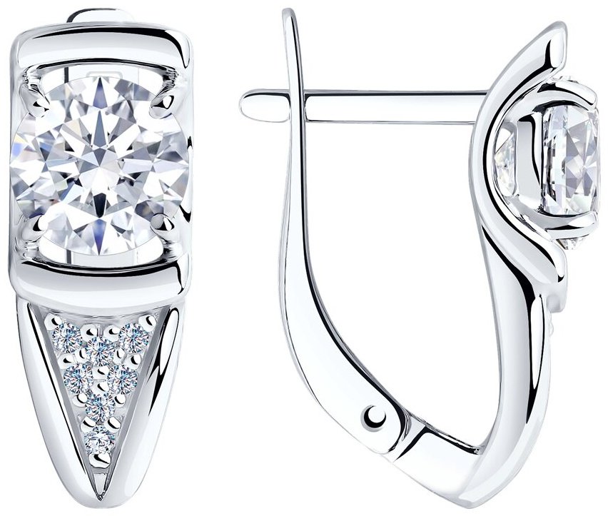 Серьги Diamant 94-120-00021-1 вес 3.354 г серебро, фианит купить,NaN