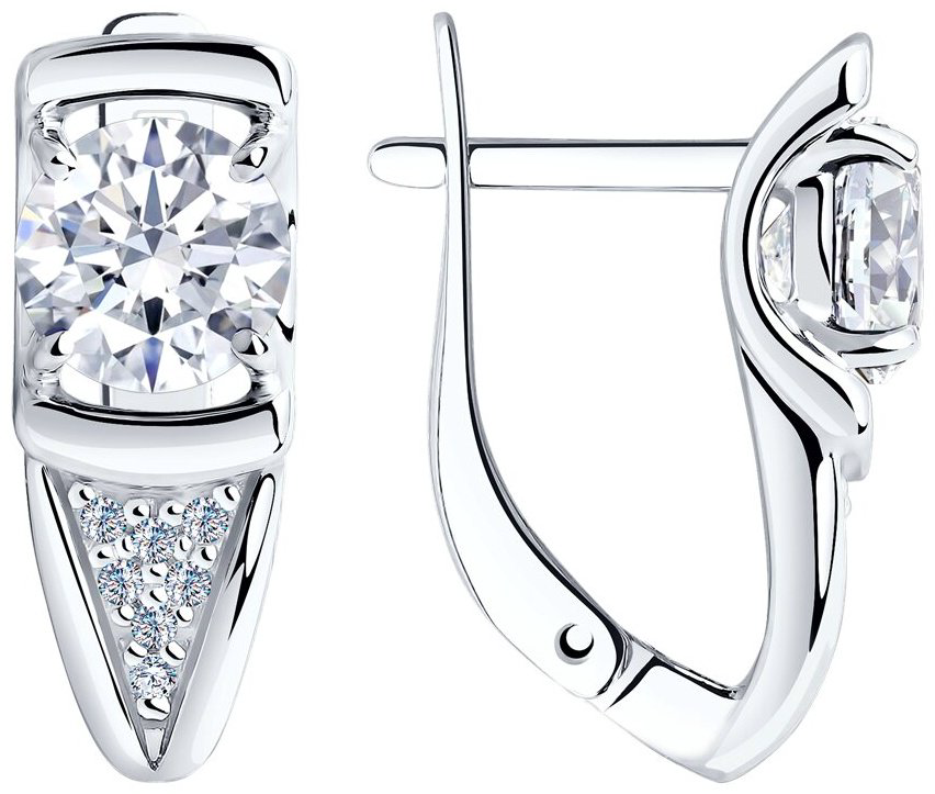 Серьги Diamant 94-120-00021-1 вес 3.354 г серебро, фианит купить,NaN