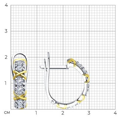 Серьги Diamant 94-120-01990-1 вес 4.39 г серебро, фианит купить,NaN