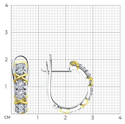 Серьги Diamant 94-120-01990-1 вес 4.39 г серебро, фианит купить,NaN