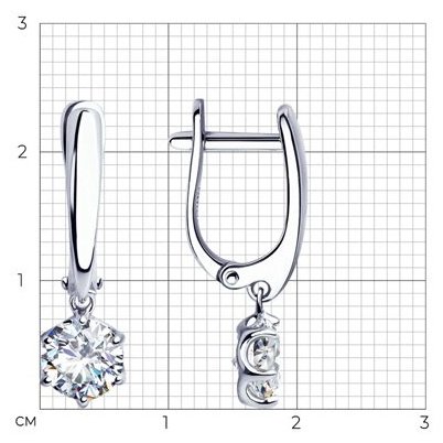 Серьги Diamant 94-121-01640-1 вес 2.75 г серебро, фианит купить,NaN