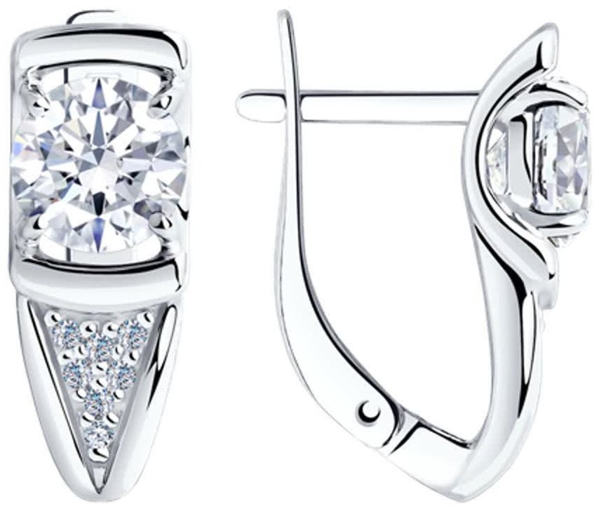 Серьги Diamant 94-120-00021-1 вес 3.36 г серебро, фианит купить,NaN