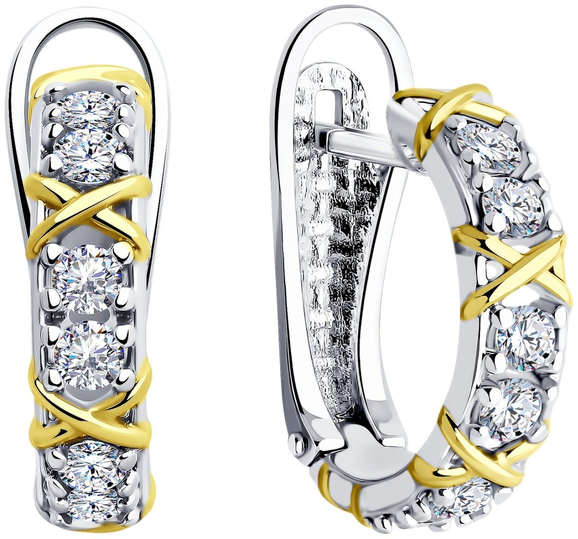 Серьги Diamant 94-120-01990-1 вес 4.49 г серебро, фианит купить,NaN