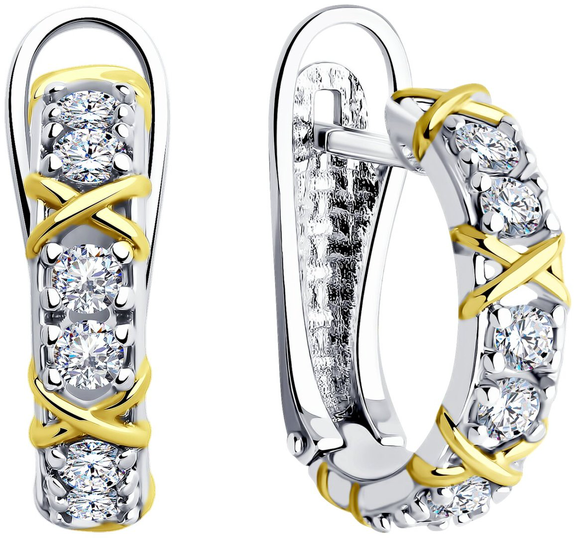Серьги Diamant 94-120-01990-1 вес 4.49 г серебро, фианит купить,NaN