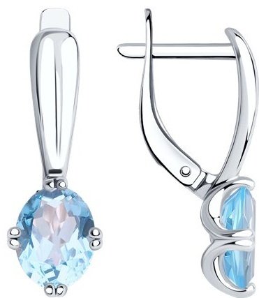 Серьги Diamant 94-320-00635-1 вес 3.07 г серебро, топаз купить,NaN