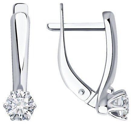 Серьги Diamant 94-120-01542-1_1,92 вес 1.92 г серебро, фианит купить,NaN
