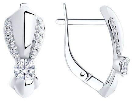 Серьги Diamant 94-120-00022-1 вес 2.61 г серебро, фианит купить,NaN