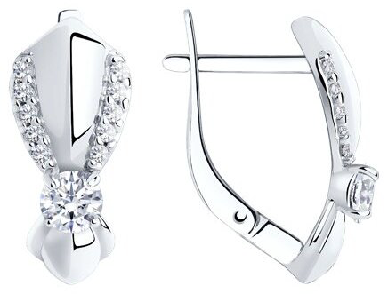 Серьги Diamant 94-120-00022-1 вес 2.61 г серебро, фианит купить,NaN