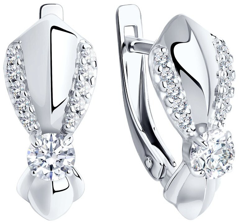 Серьги Diamant 94-120-00022-1 вес 2.61 г серебро, фианит купить,NaN