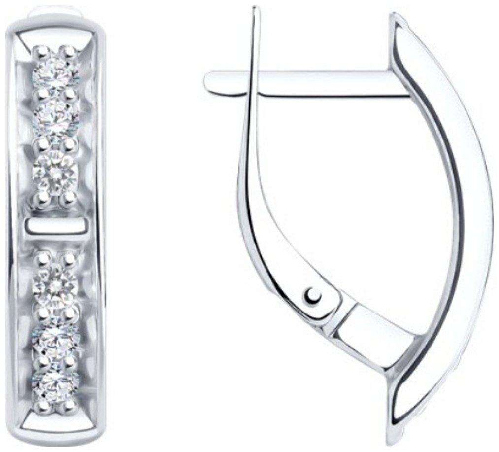 Серьги Diamant 94-120-01544-1 вес 2.91 г серебро, фианит купить,NaN