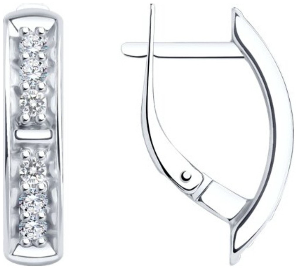 Серьги Diamant 94-120-01544-1 вес 2.91 г серебро, фианит купить,NaN